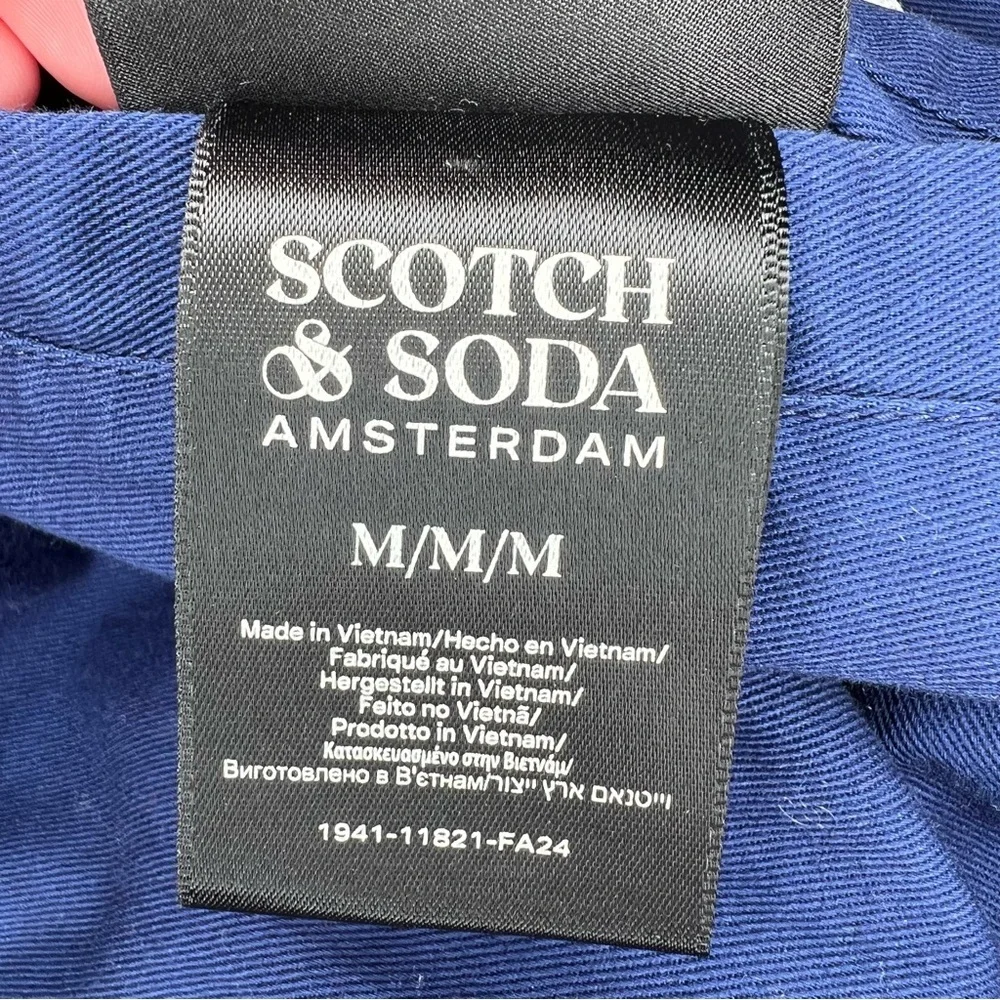 Scotch & Soda Navy Bomber Jacket with Stripe Trim